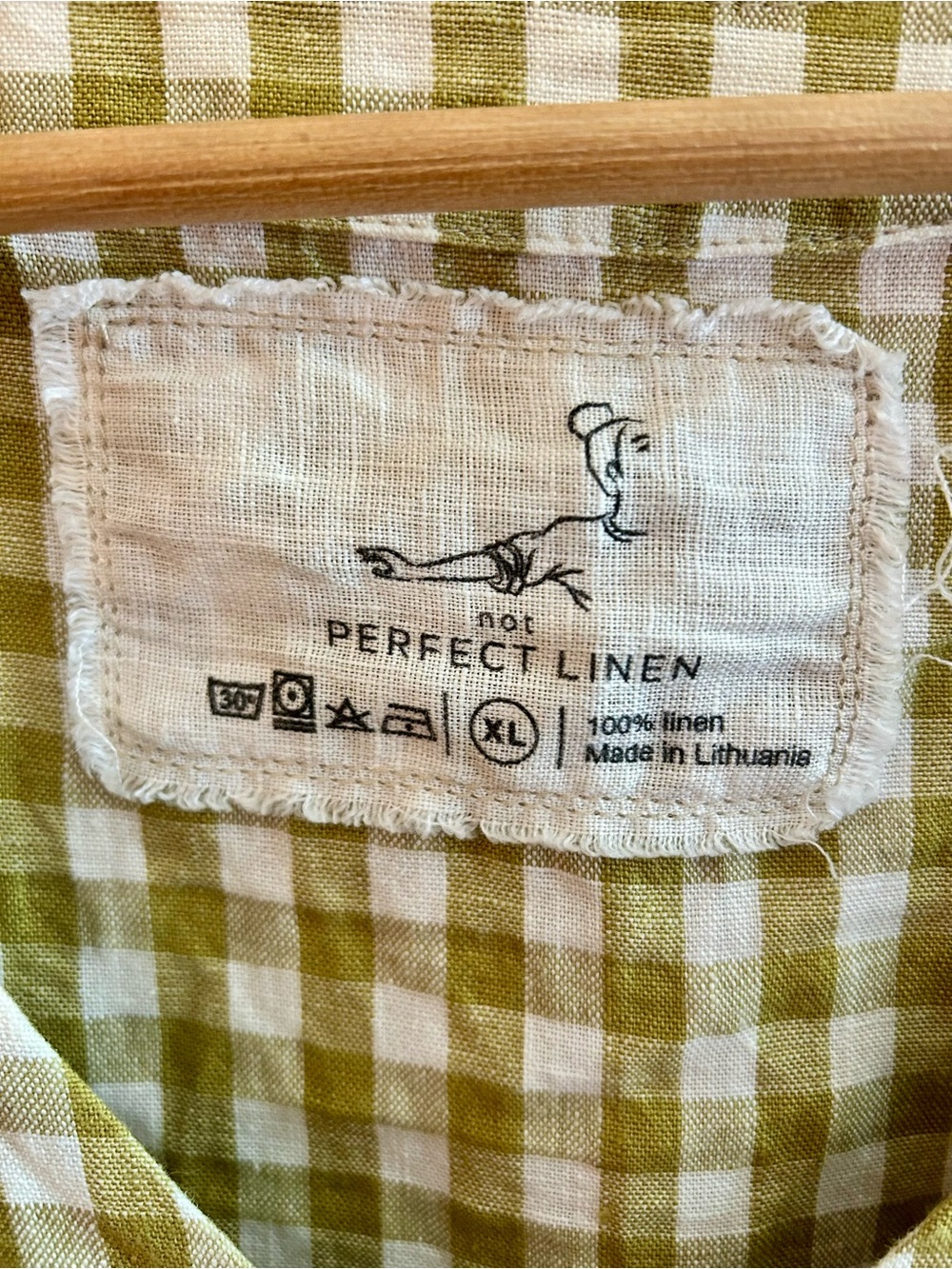 not PERFECTLINEN Prague 2 swing linen tank, lime/white gingham, XL - Picture 2 of 4